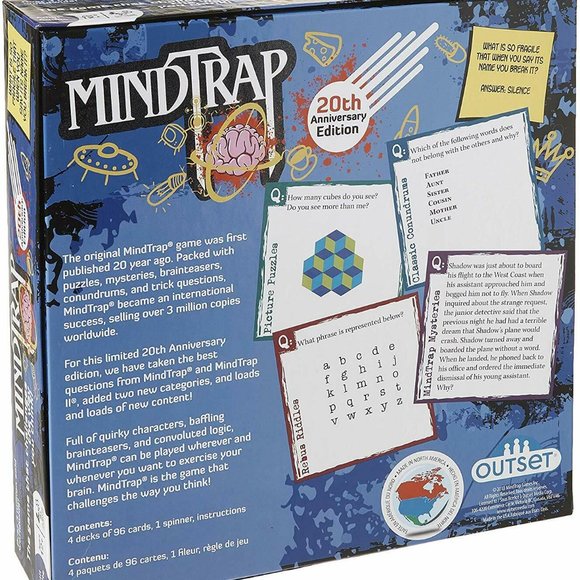 3/$77❤️MINDTRAP 20th Anniversary Edition party trivia game puzzle brainteaser - Picture 7 of 7